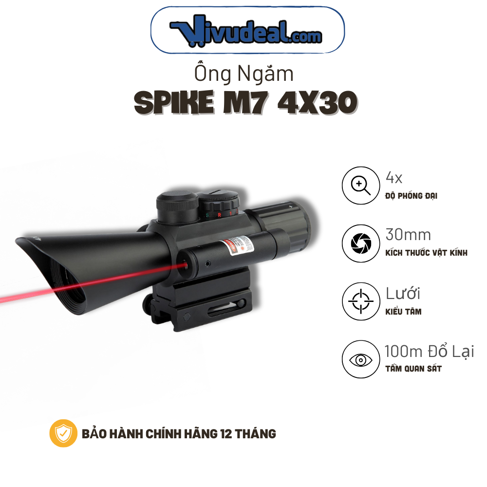 Ống ngắm Spike M7 4x30 (Có Laser)