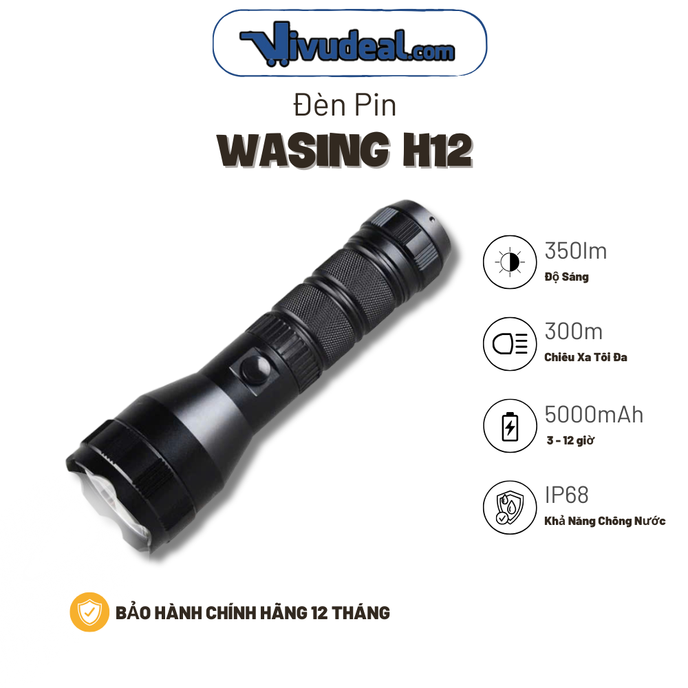 Đèn Pin Wasing H12 - Hàng Chính Hãng