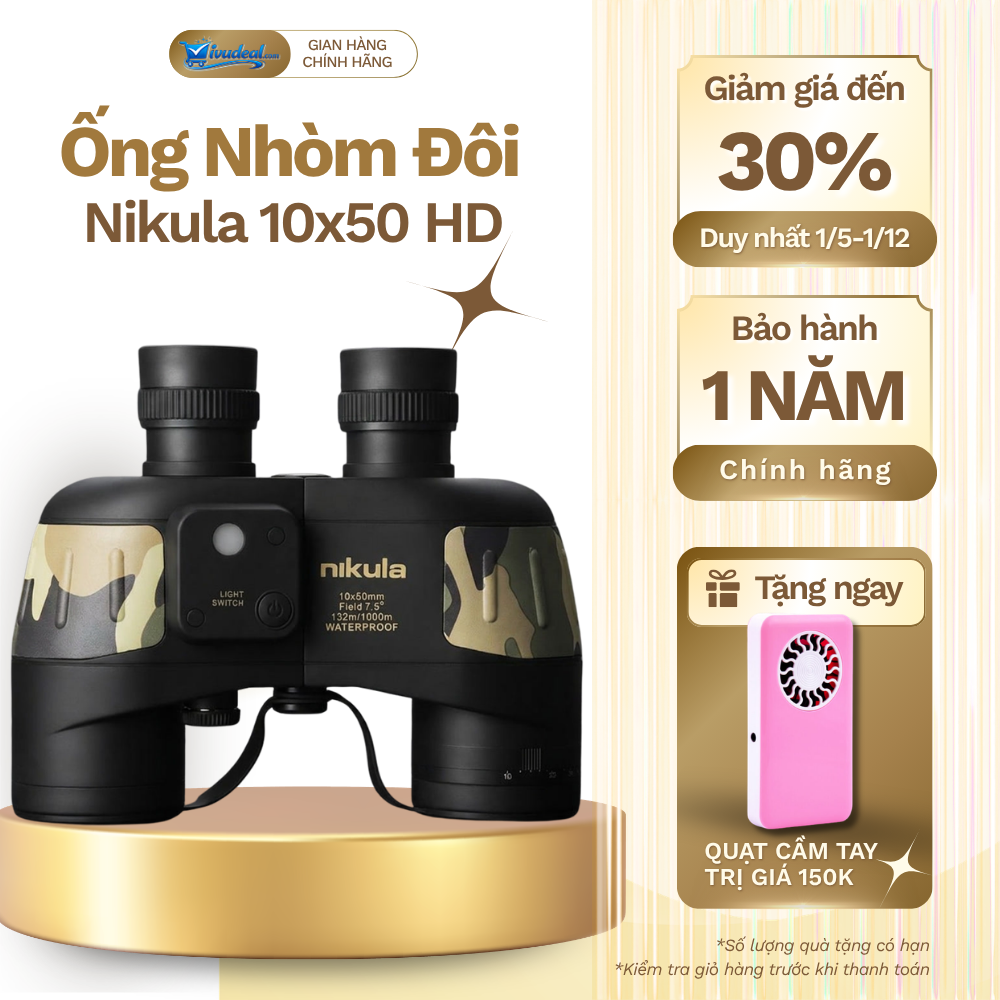 Ống Nhòm Đôi Nikula 10x50 HD - Hàng Chính Hãng