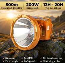 Đèn Pin Đội Đầu Suncessa K25 200W Ánh Sáng Trắng Và Vàng, Pin Trâu 20 Giờ, Chống Nước Câu Cá Đi Rừng