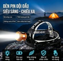 Đèn Pin Đội Đầu Siêu Sáng Công Nghệ Đức, Cảm Biến Thông Minh, Ánh Sáng Mạnh, Phù Hợp Sửa Chữa, Câu Cá Ban Đêm, Sử Dụng Pin Lithium Sạc Lại.