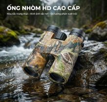 Ống Nhòm Đôi Bushnell 10x42 Ngụy Trang, Zoom To, Thấu Kính HD Sắc Nét, Chống Nước Bơm Khí Nitor