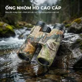 Ống Nhòm Đôi Bushnell 10x42 Ngụy Trang, Zoom To, Thấu Kính HD Sắc Nét, Chống Nước Bơm Khí Nitor
