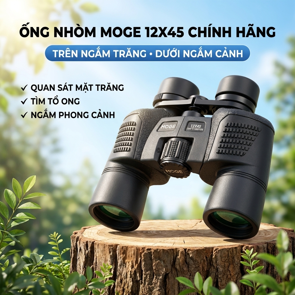 Ống Nhòm MOGE 12x45 Cao Cấp, Độ Phóng Đại Lớn, Hình Ảnh HD Sắc Nét, Chuyên Nghiệp Cho Du Lịch, Ngắm Cảnh, Xem Thể Thao, Quan Sát Ong Ngoài Trời