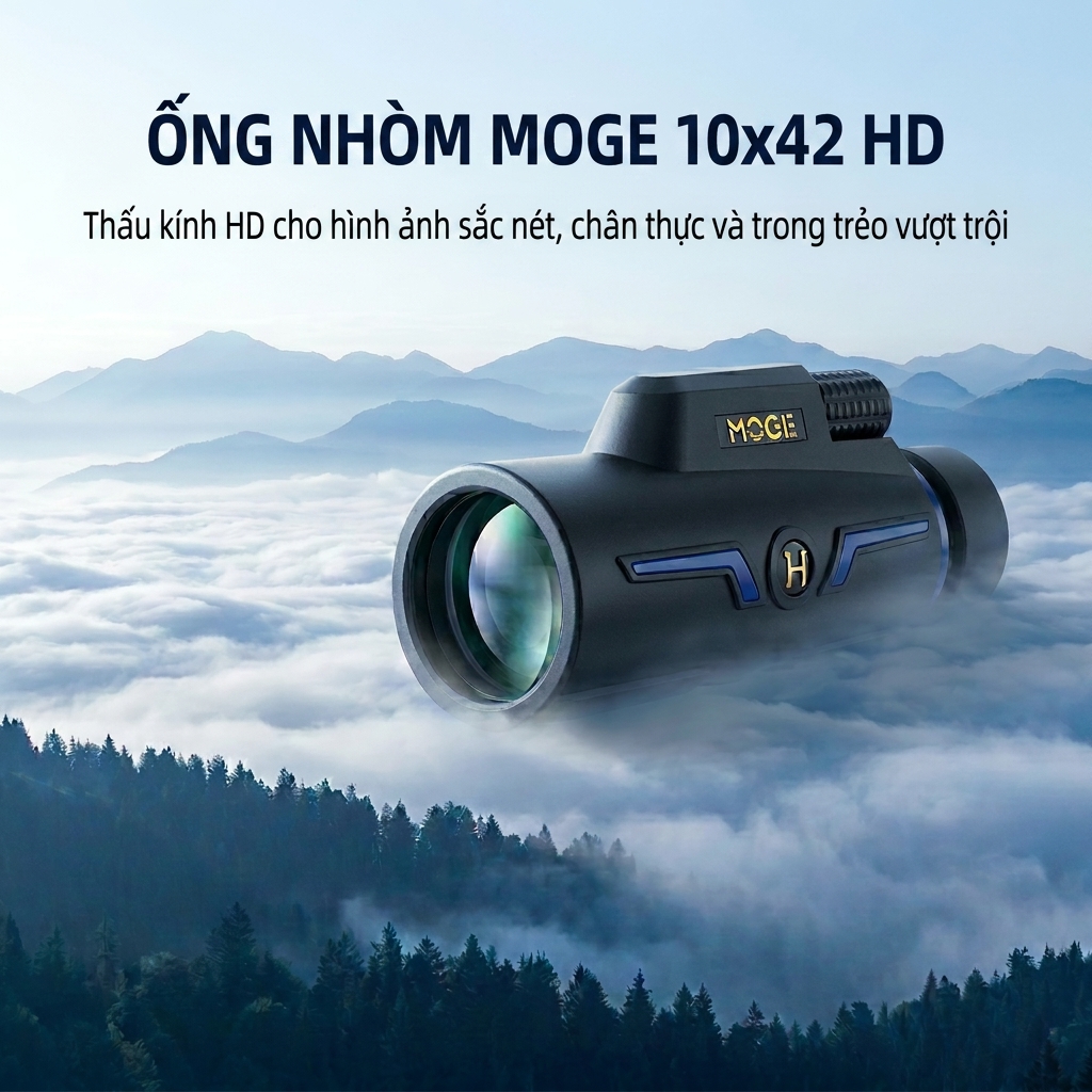 Ống Nhòm MOGE 10x42 HD Chính Hãng – Thấu Kính HD Sắc Nét, Quan Sát Xa Rõ Nét, Nhỏ Gọn Dễ Mang Theo, Phù Hợp Du Lịch, Xem Chim, Tìm Tổ Ong Và Khám Phá Thiên Nhiên