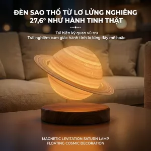 Đèn Sao Thổ Lơ Lửng Công Nghệ Cao, Đèn Ngủ Thông Minh Tạo Không Gian, Từ Trường Độc Đáo, Hiệu Ứng 3D