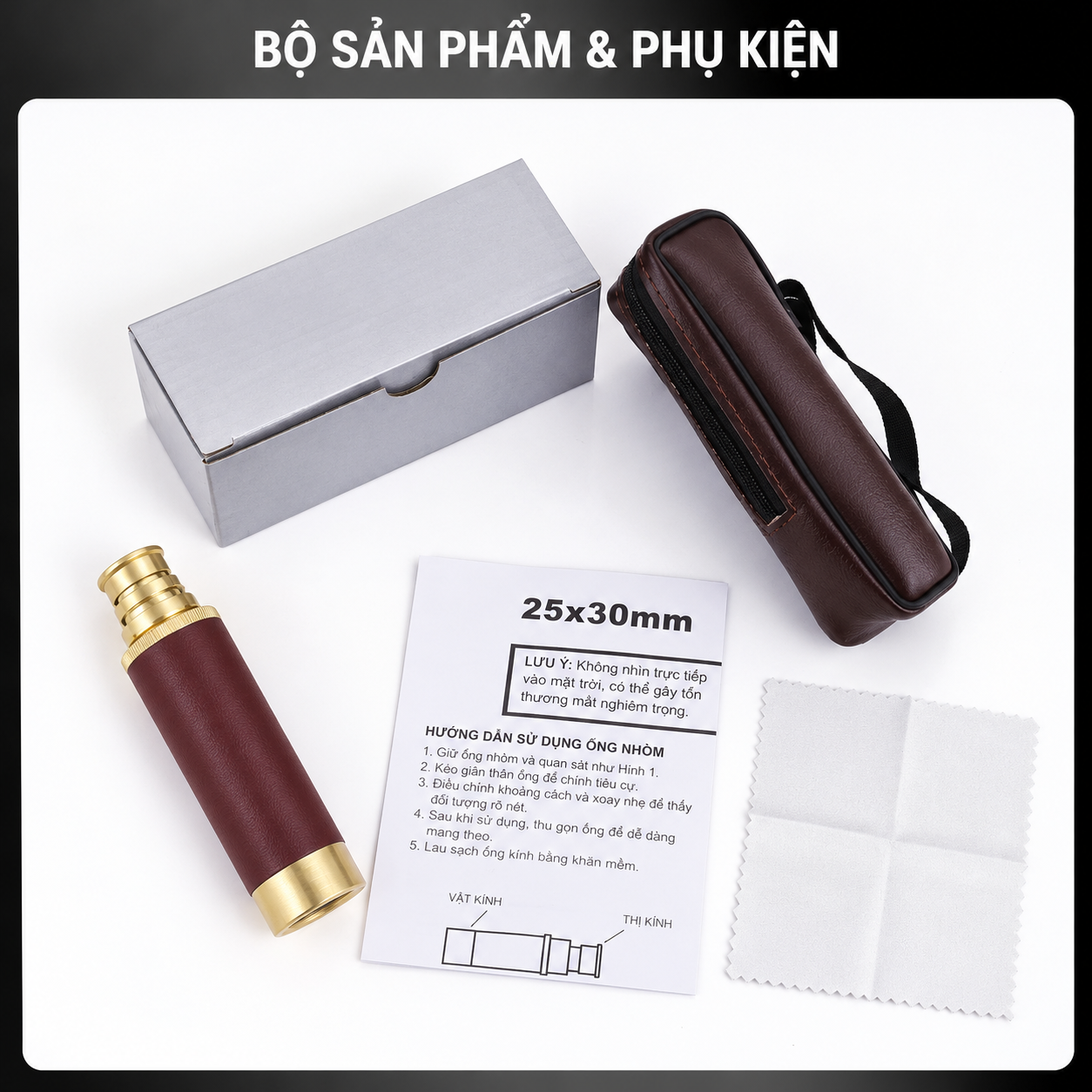 Bộ sản phẩm ống nhòm và phụ kiện