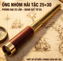 Ống Nhòm Hải Tặc 25x30 Một Mắt Kéo Dài Cổ Điển,Chất Liệu Đồng Cao Cấp, Kính Viễn Vọng Cầm Tay Quan Sát Từ Xa
