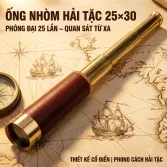 Ống Nhòm Hải Tặc 25x30 Một Mắt Kéo Dài Cổ Điển,Chất Liệu Đồng Cao Cấp, Kính Viễn Vọng Cầm Tay Quan Sát Từ Xa