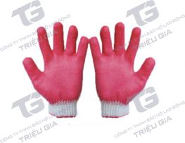 Găng tay sợi - phủ sơn đỏ