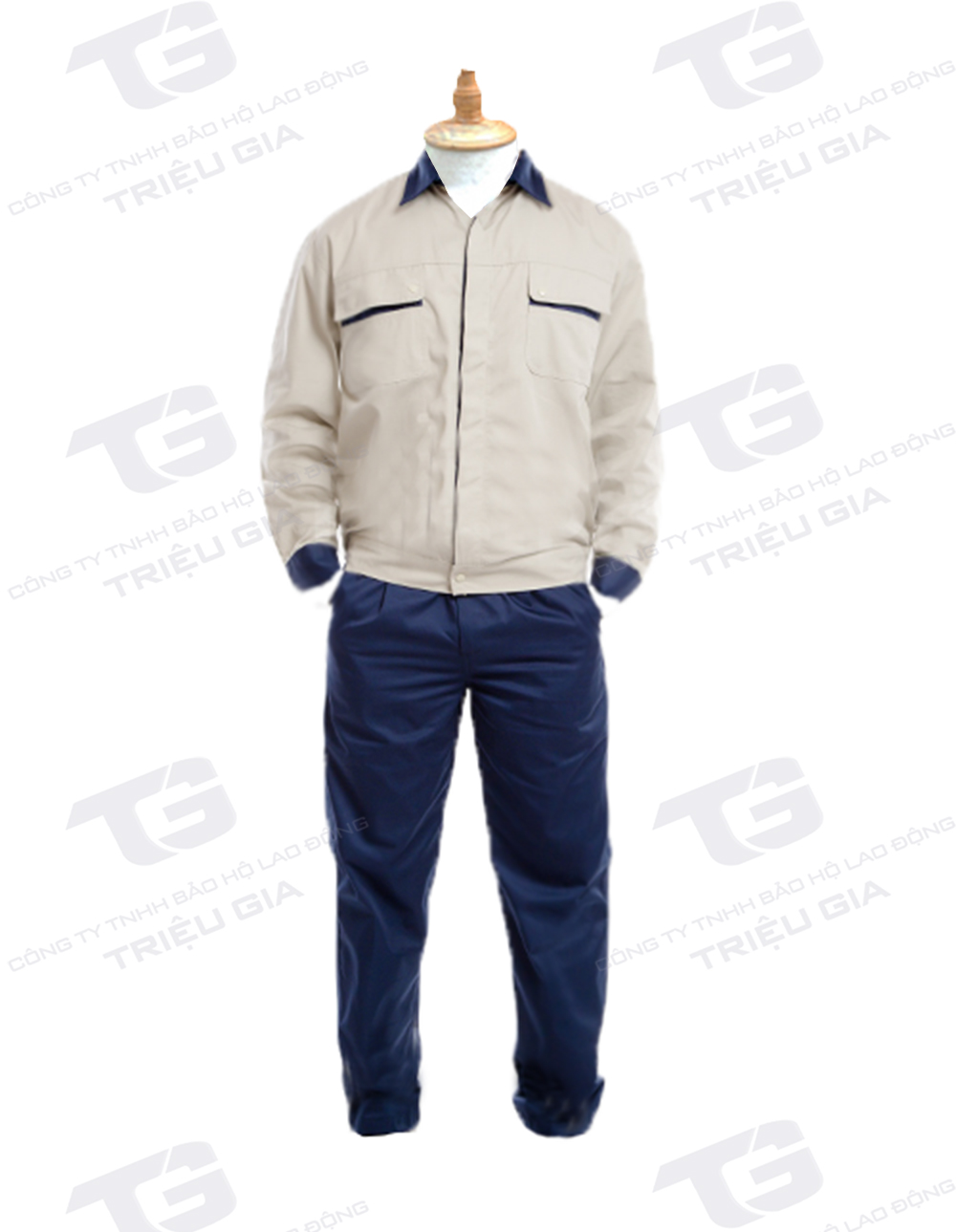 Bộ Tinba 03 - Áo ghi sáng phối quần xanh đen (QAV-18)