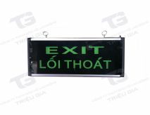 Đèn EXIT 2 mặt - Nền Đen Chữ Xanh
