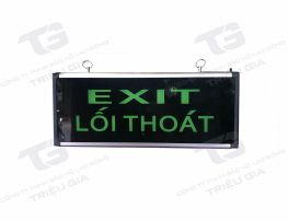 Đèn EXIT 2 mặt - Nền Đen Chữ Xanh