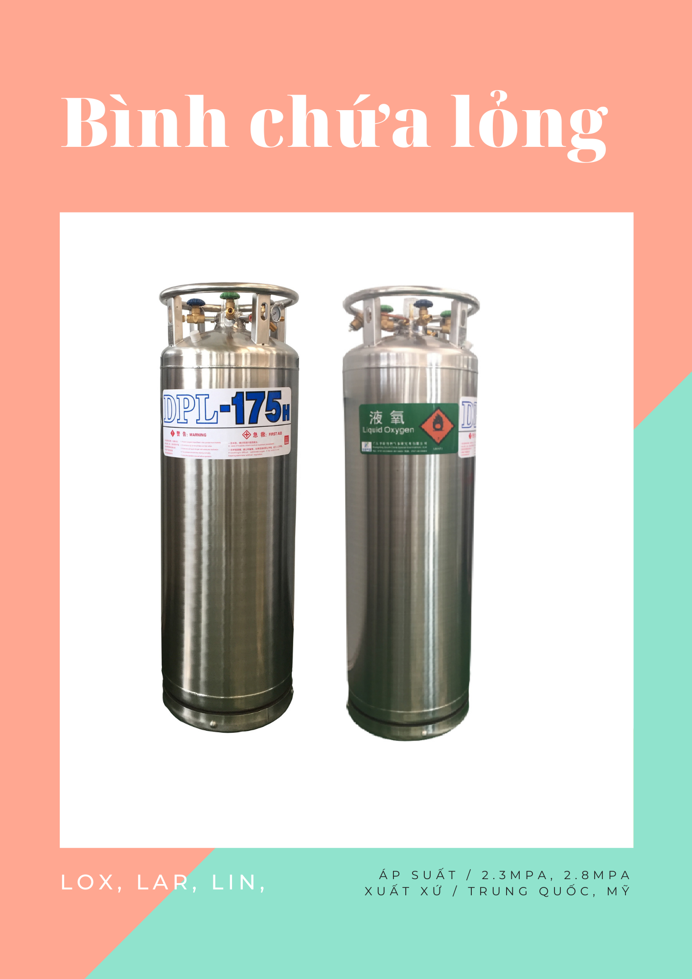 Khí tinh khiết Việt Nam - bình chứa lỏng