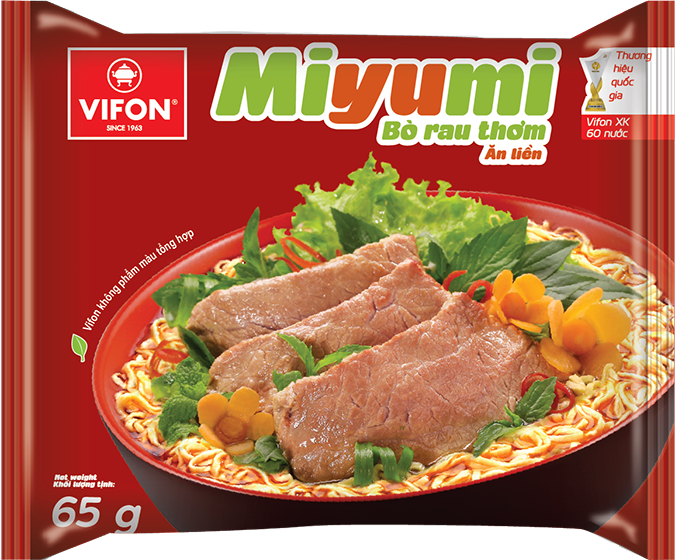 Mì miyumi bò rau thơm