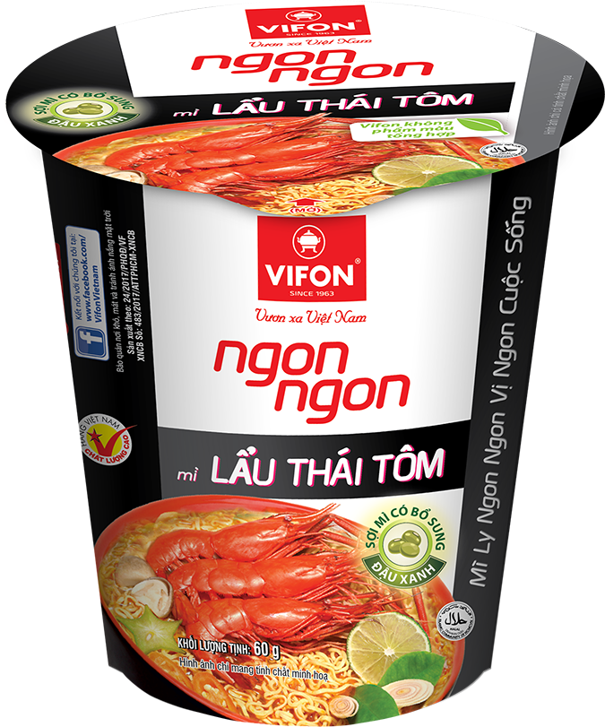 Mì ly ngon ngon lẩu thái tôm 60g