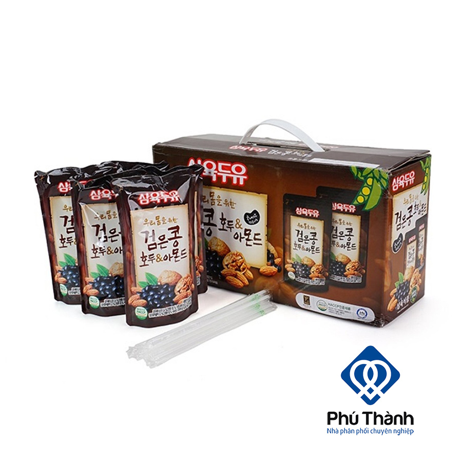 Sữa óc chó hạnh nhân đậu đen Sahmyook thùng 20 túi 190ml