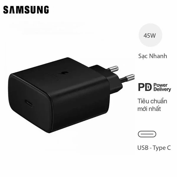 Bộ Adapter sạc kèm cáp Type C - Type C PD 45W Samsung