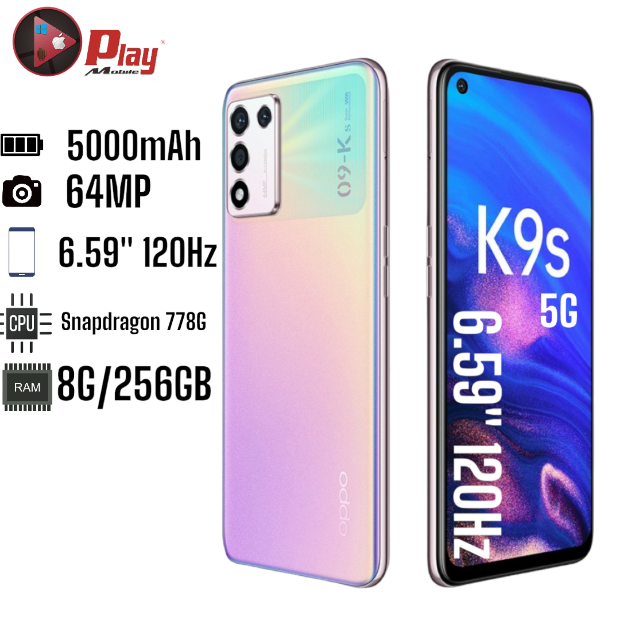 Oppo K9s 5G 8/256GB 2 sim máy mới 100% | Màn 120HZ pin 5000mah | trả góp 0%