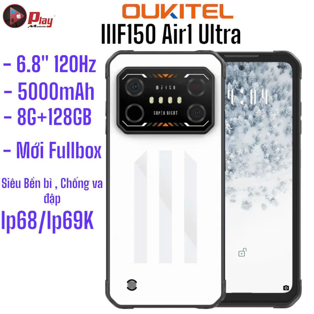 OUKITEL IIIF150 Air1 Ultra Siêu bền bỉ  chống va đập Ram 8GB Bộ nhớ 128GB/256GB , Bản quốc tế toàn cầu 2 sim