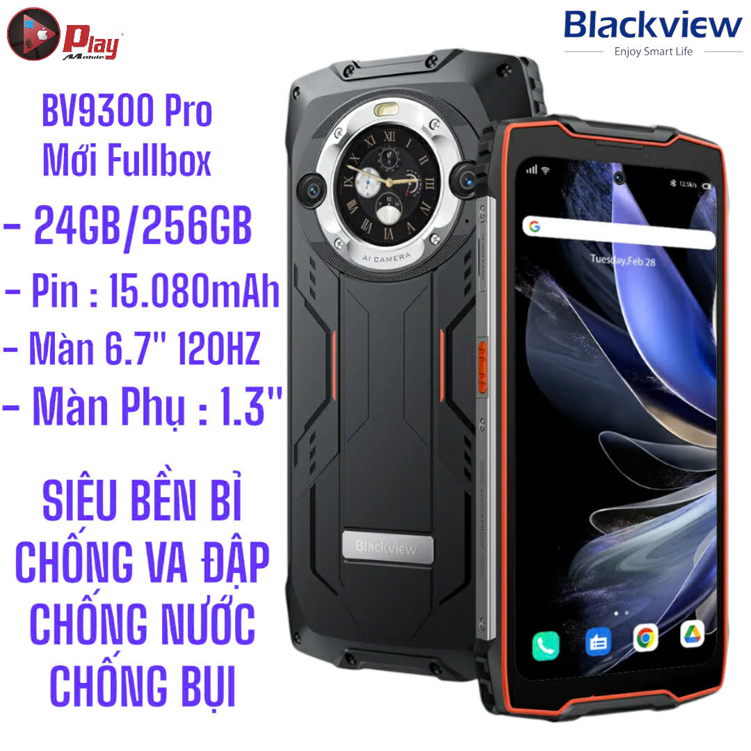 Blackview BV9300 Pro 24G/256GB , Pin 15.080mAh , đèn pin siêu sáng , siêu bền bỉ , Camera chụp đêm sắc nét