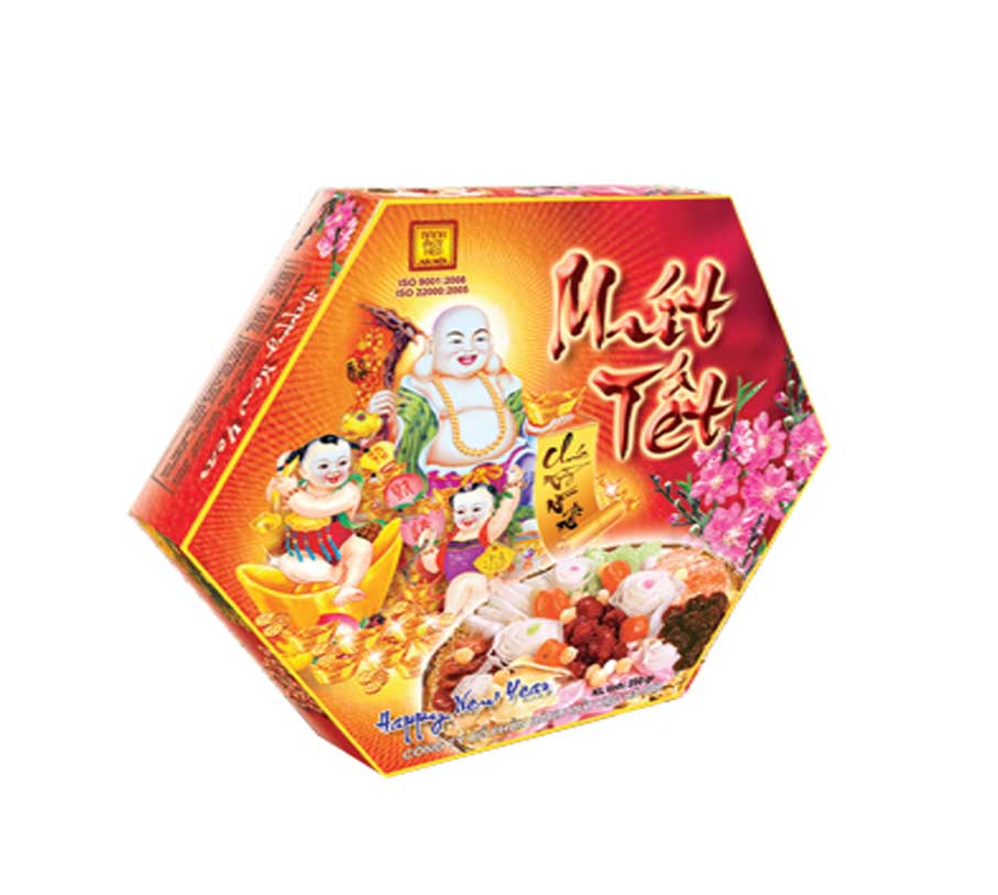 Mứt hộp tổng hợp lục lăng 250g