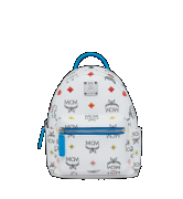 Balo MCM 20 Cm - Stark Bebe Boo Backpack in Skyoptic Stud Visetos - Skyoptic Diamond White