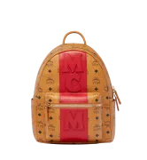 Balo MCM Stark Stripe Backpack - Cognac