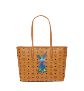 TÚI MCM MEDIUM RABBIT TOP ZIP SHOPPER - COGNAC