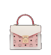 Túi MCM Small Patricia Satchel in Visetos Leather Block - Soft Pink & Shell