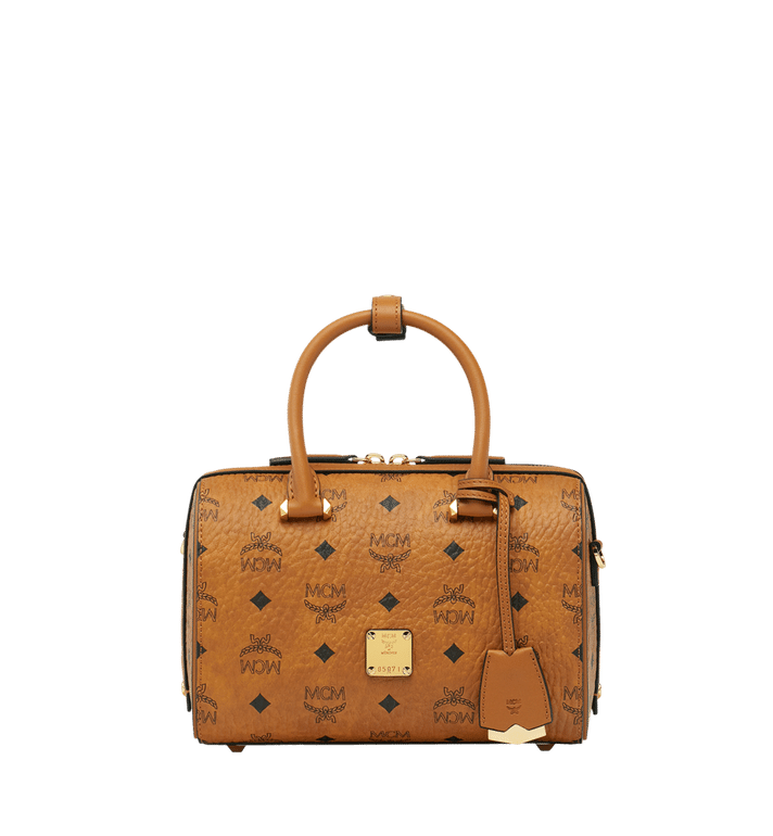 Túi MCM Essential Boston in Visetos - Cognac