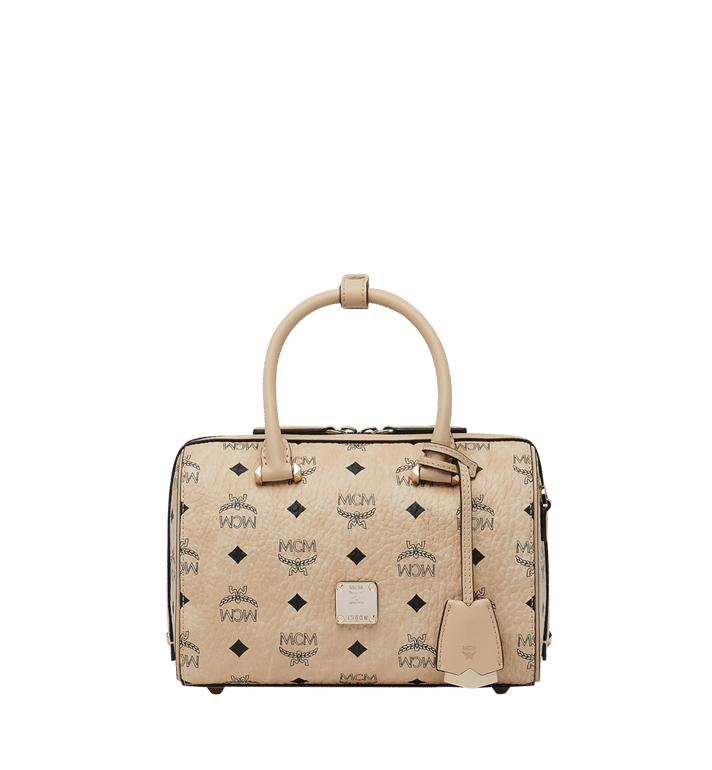 Túi MCM Essential Boston in Visetos - Beige