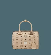 Túi MCM Essential Boston in Visetos - Beige
