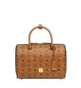 Túi MCM 30 cm Essential Boston in Visetos - Cognac