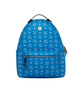 Balo MCM Stark Backpack in White Logo Visetos - T. Blue - 40cm