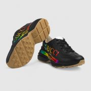 GIÀY GUCCI - RHYTON LEATHER SNEAKER WITH GUCCI LOGO