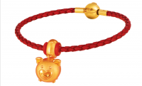 CHOW TAI FOOK JOYFUL PIG PURE GOLD LUCKY CHARM
