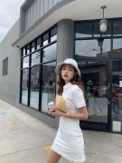 THỜI TRANG HÀN QUỐC - Single Tone Polo Dress