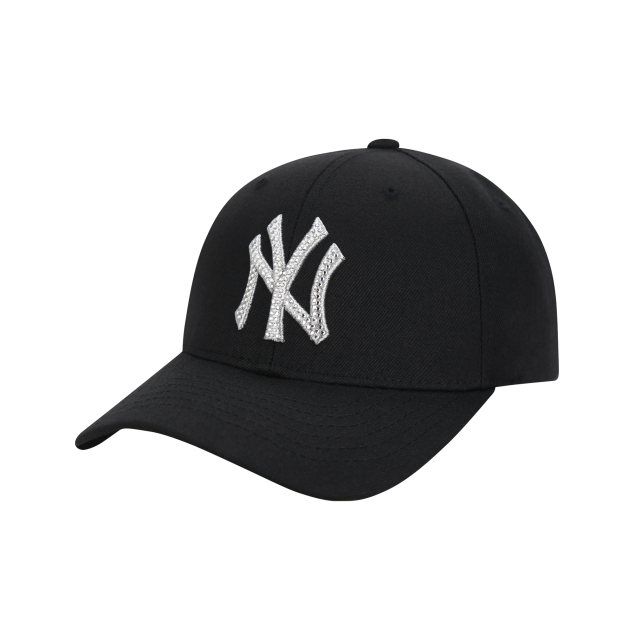 NÓN MLB NEW YORK YANKEES SWAROVSKI STELLA ADJUSTABLE CAP - BLACK - LOGO NY