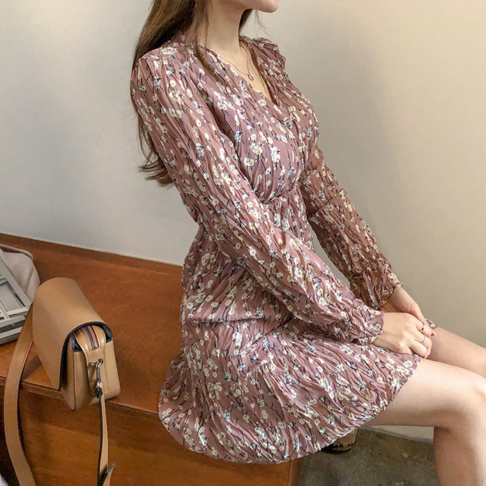 Crinkled Floral Dress 1