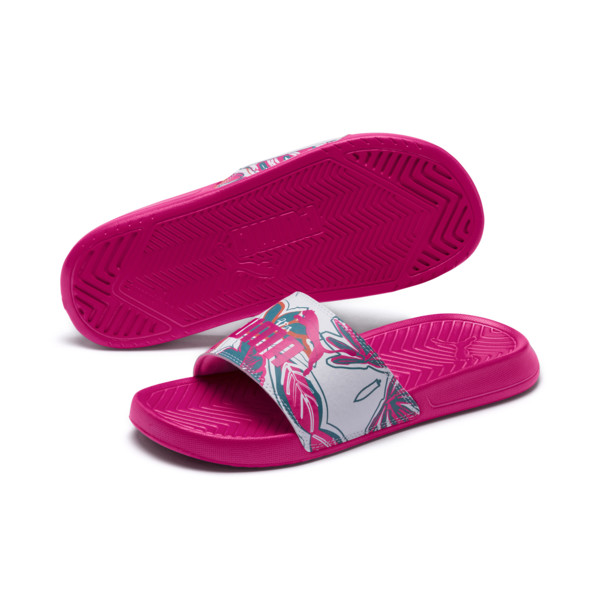 DÉP PUMA POPCAT FLOWER POWER WOMEN SLIDE SANDALS -  Purple & White