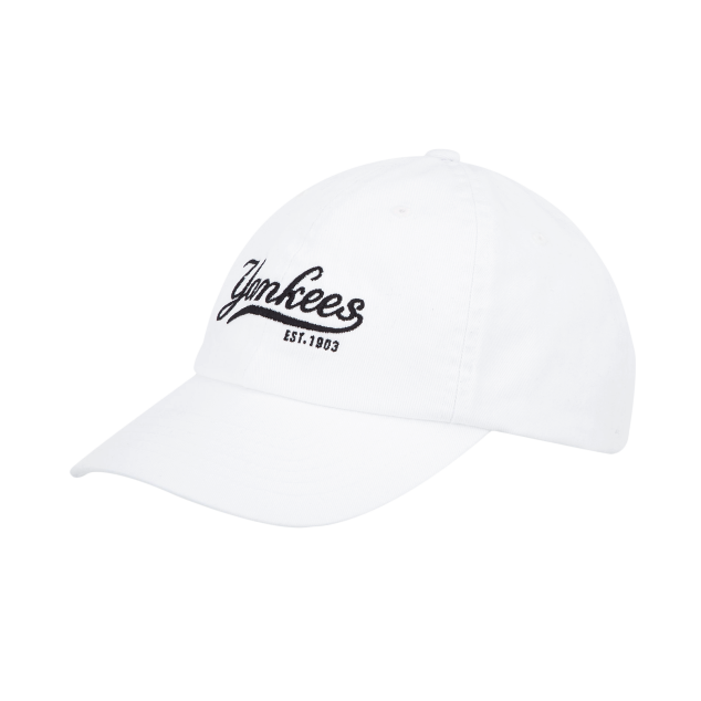 NÓN MLB NEW YORK YANKEES CURSIVE BALL CAP - WHITE