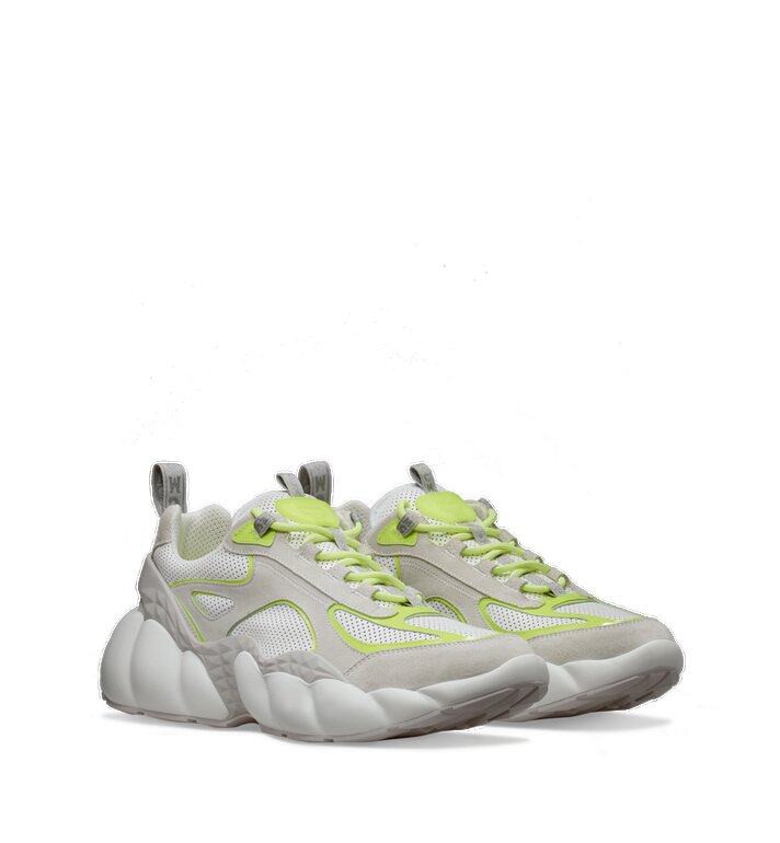 GIÀY MCM - Women's Himmel Low Top Sneakers in Suede - White Lime