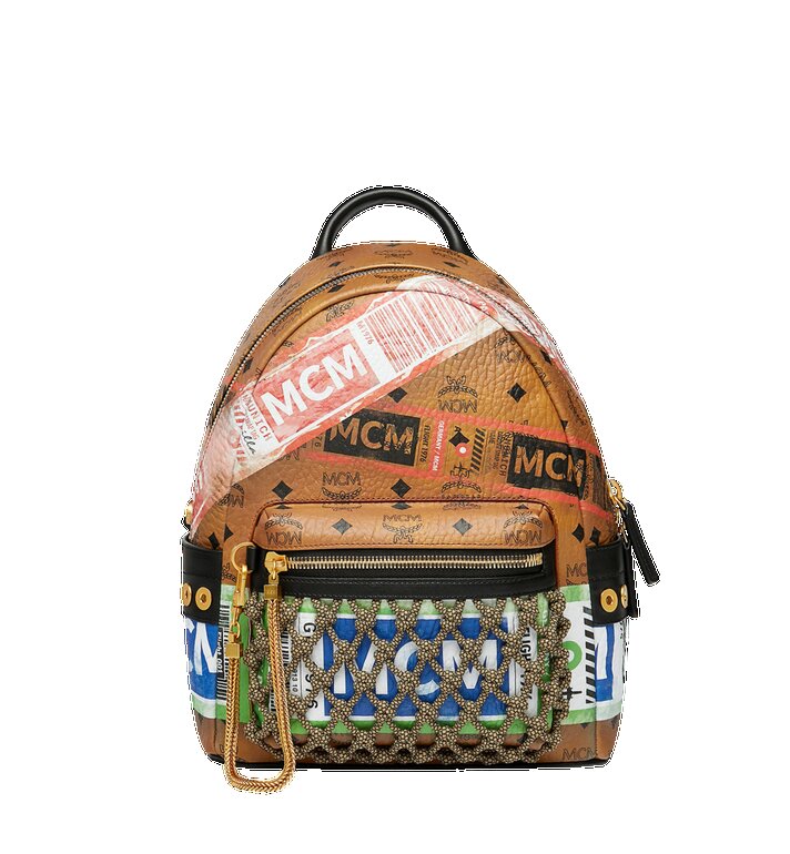 Balo MCM Stark Backpack in Flight Print Visetos - Cognac - 32cm