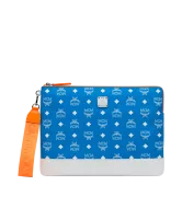 Ví MCM - Resnick iPad Pro 12.9" Case in White Logo Nylon - Blue