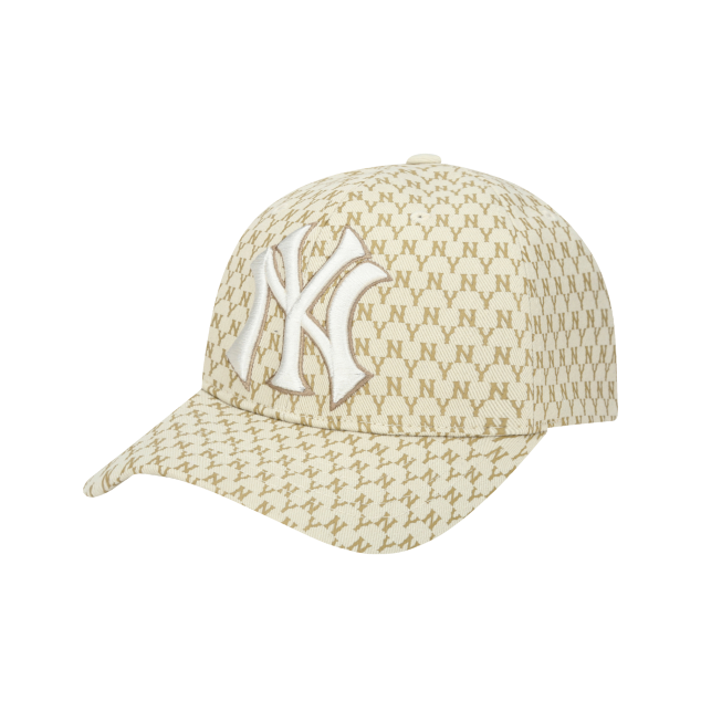 NÓN MLB NEW YORK YANKEES MONOGRAM ADJUSTABLE CAP - BEIGE