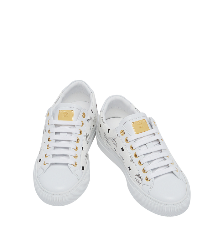 GIÀY MCM - Women's Low Top Sneakers in Visetos - White