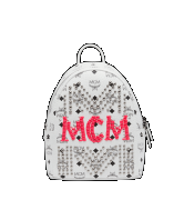 Balo MCM Stark Backpack in Neon Stud Leather - White