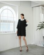 THỜI TRANG HÀN QUỐC - Frayed Collared Dress