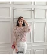 THỜI TRANG HÀN QUỐC - Fringed Round Neck Blouse